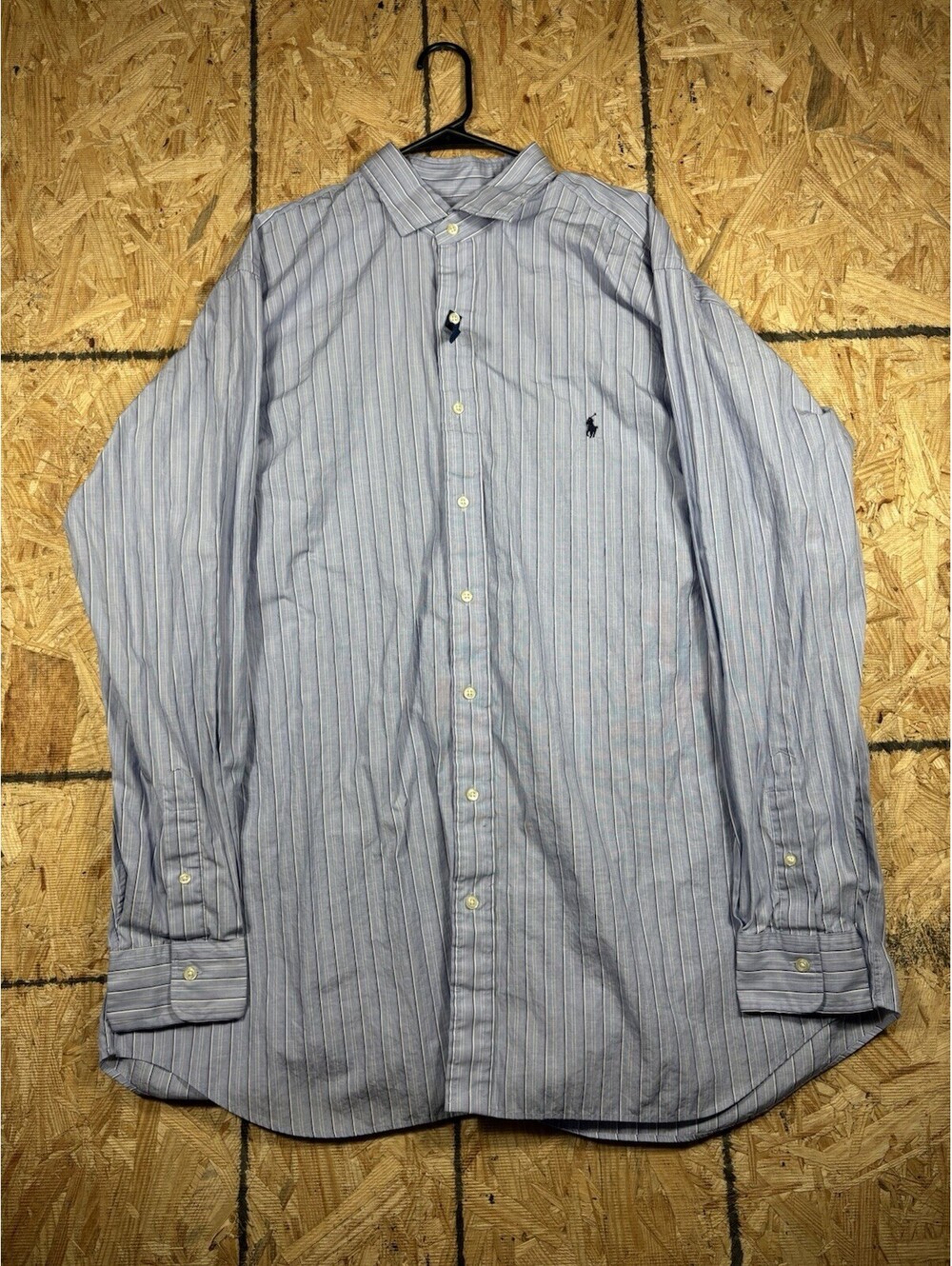Polo Ralph Lauren Men’s 2XLT Blue White Striped Performance Button-Down Stretch